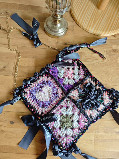 Granny Square Crochet Shoulder Bag