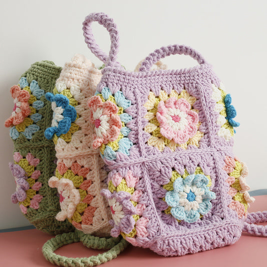 Granny Square Flower Crochet Crossbody Bag