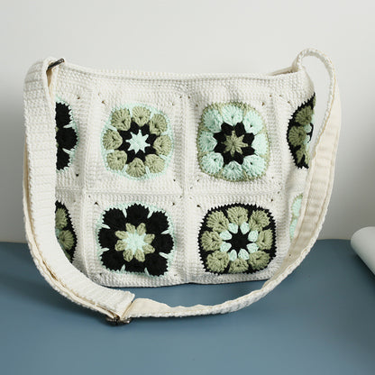 Granny Square Flower Crochet Shoulder Bag