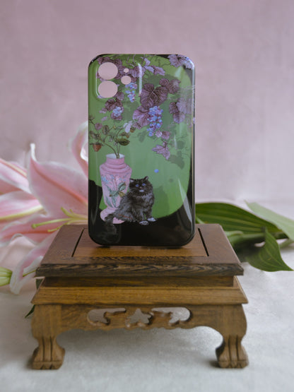 Grape Vine Cat Printed Phone Case