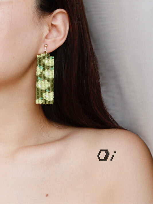 Green Apple MIYUKI Beaded Earrings