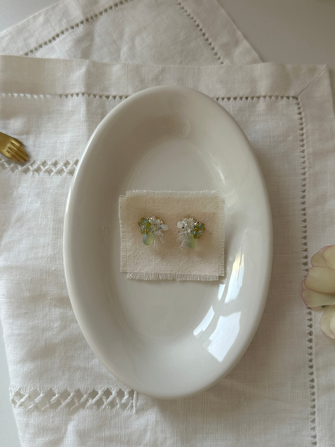 Green Beaded Earrings