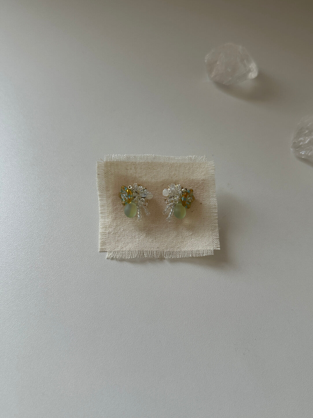 Green Beaded Earrings