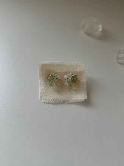 Green Beaded Earrings