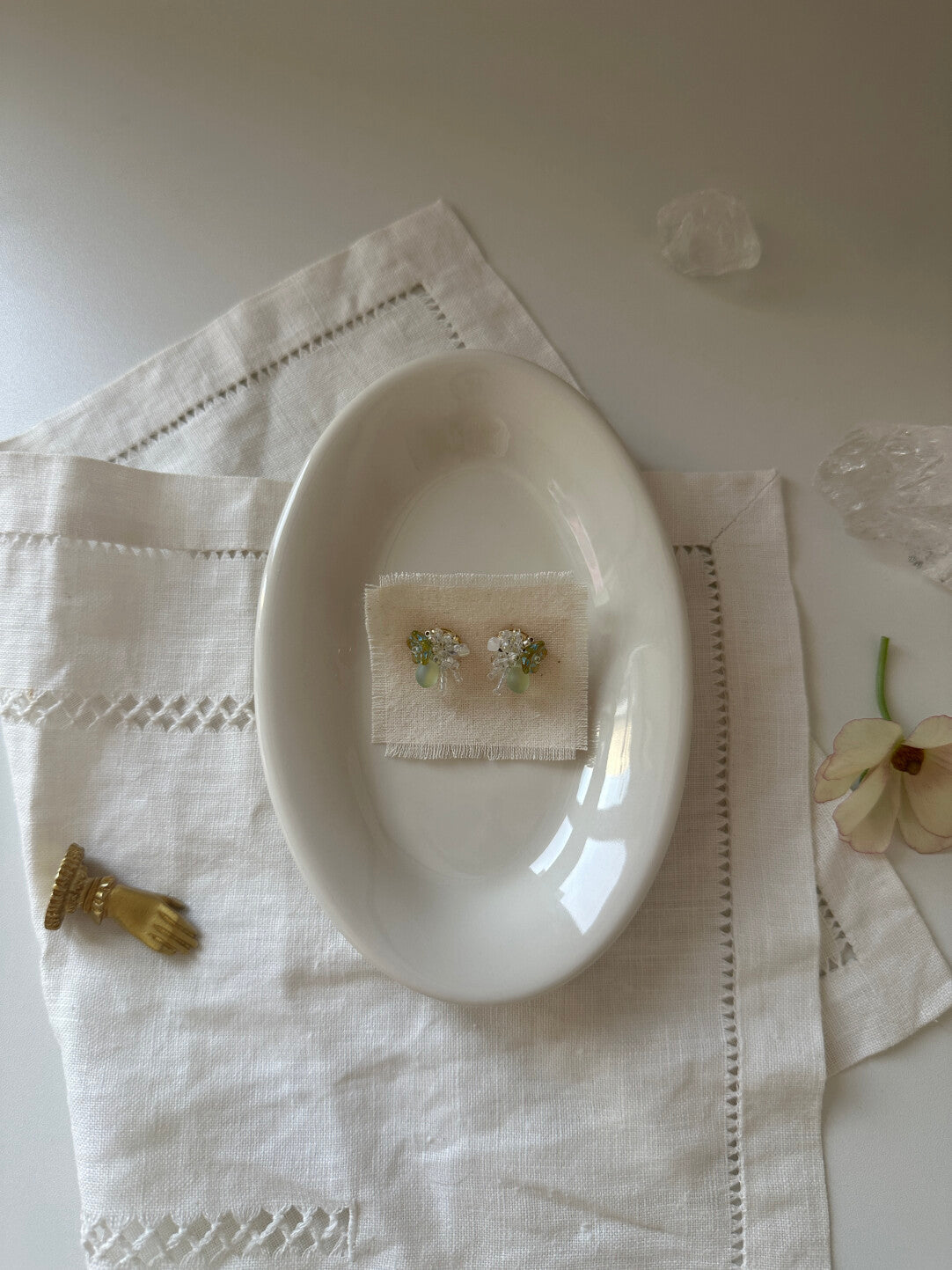 Green Beaded Earrings