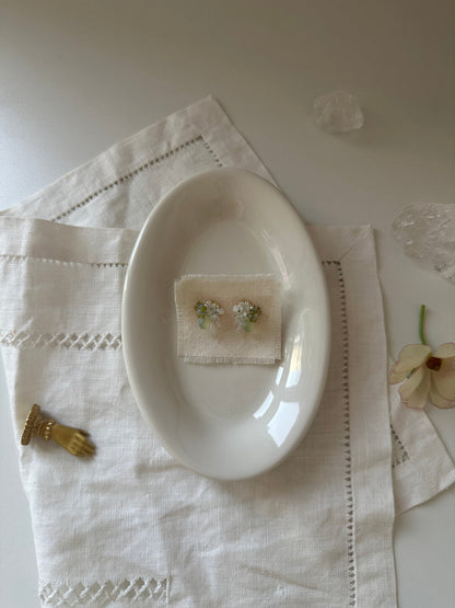 Green Beaded Earrings