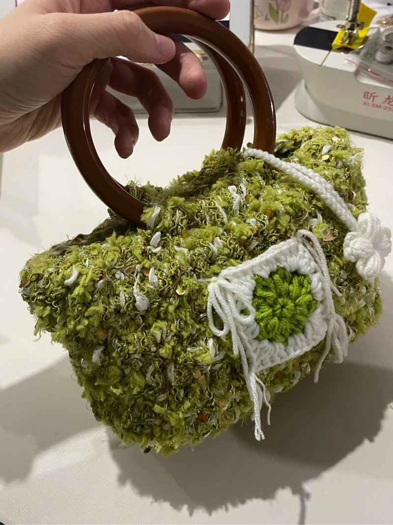 Green Crochet Handbag