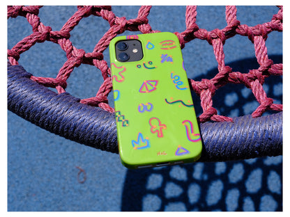 Green Doodle Printed Phone Case
