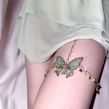 Green Fairy Butterfly Leg Chain