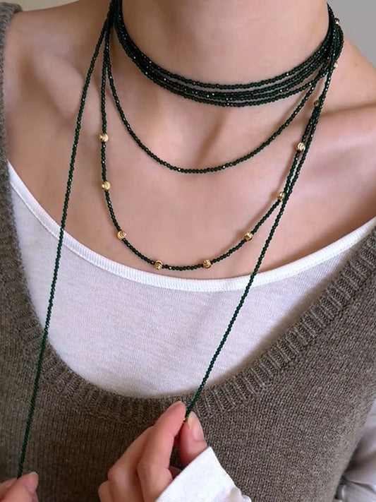 Green Long Stacking Necklace