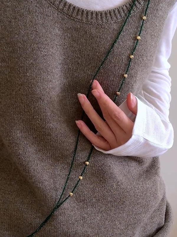 Green Long Stacking Necklace