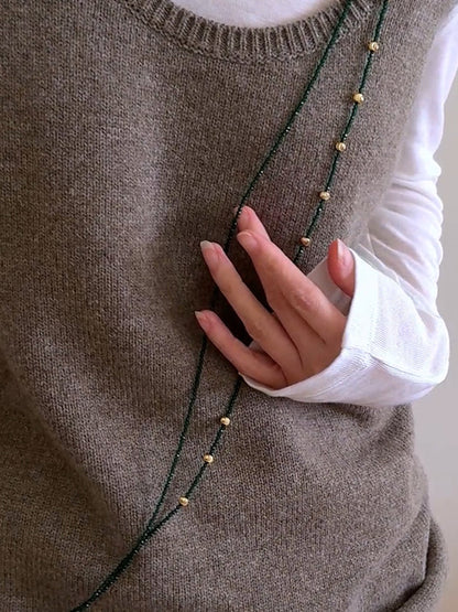 Green Long Stacking Necklace