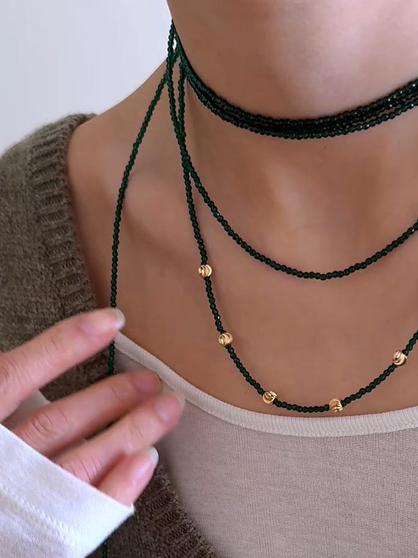 Green Long Stacking Necklace