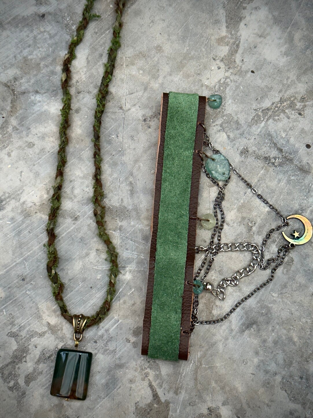 Green Mist Exotic Statement Necklace