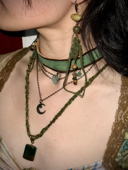 Green Mist Exotic Statement Necklace