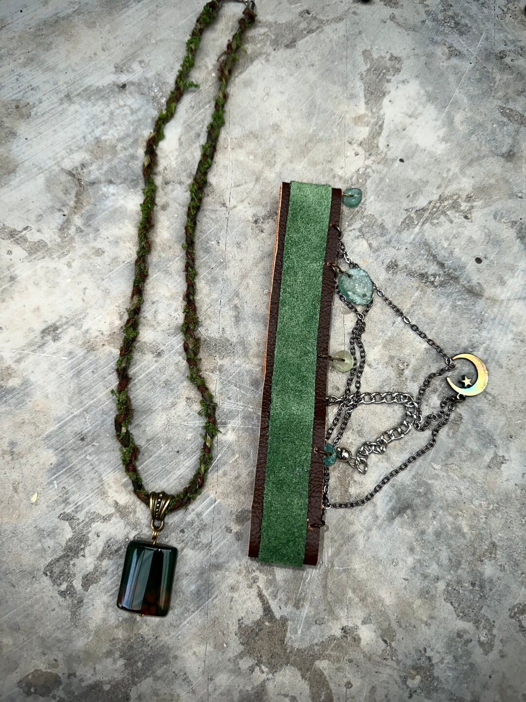 Green Mist Exotic Statement Necklace