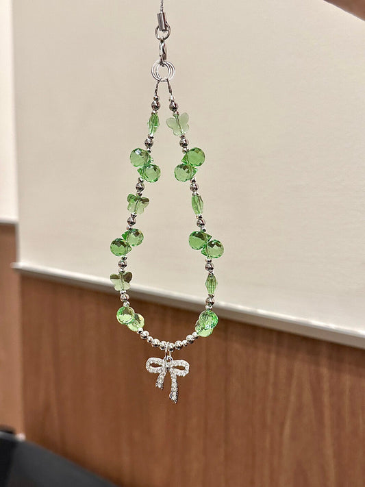 Green Mood Beaded Phone Charm