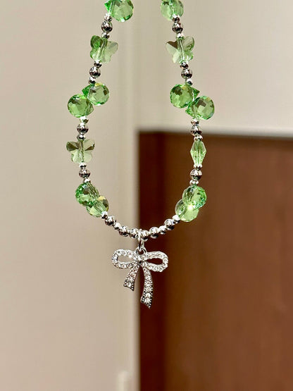 Green Mood Beaded Phone Charm