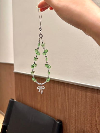 Green Mood Beaded Phone Charm
