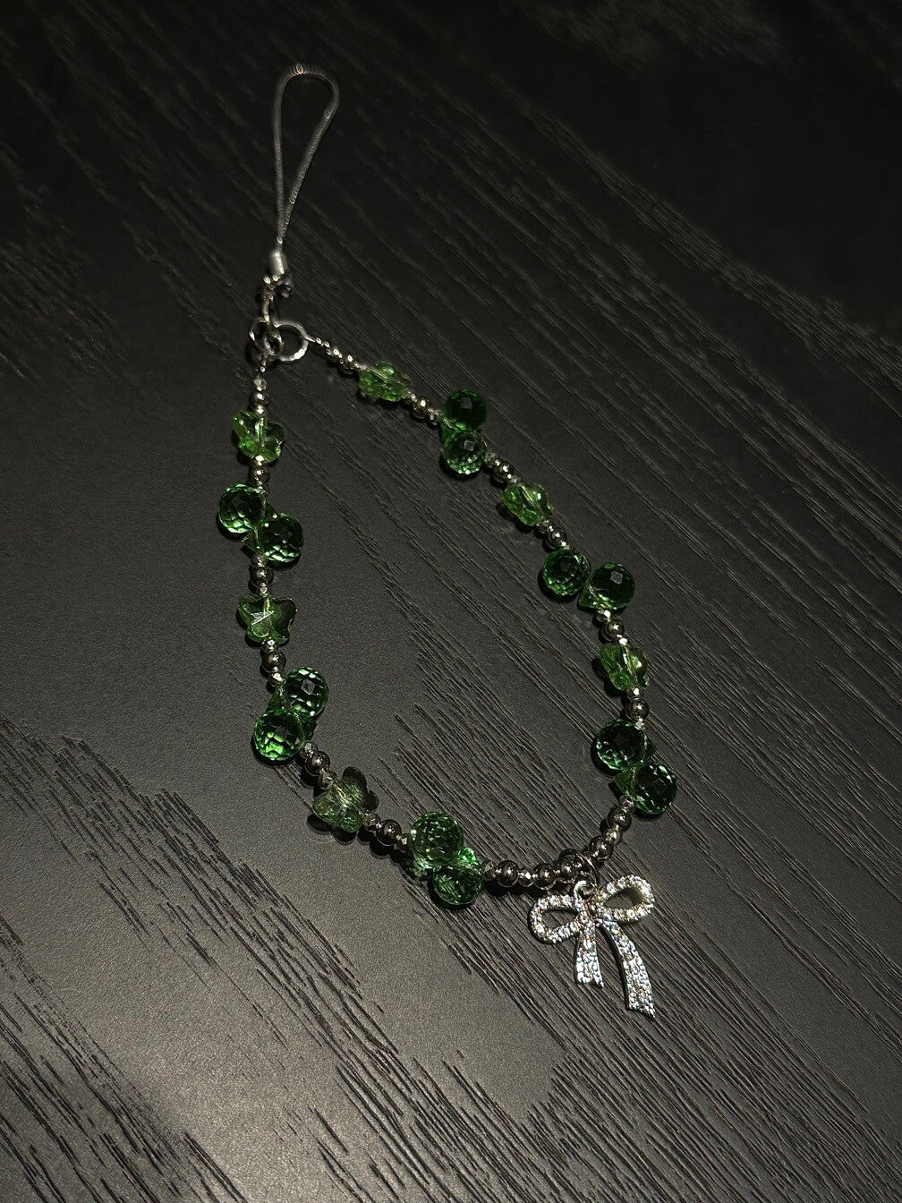 Green Mood Beaded Phone Charm