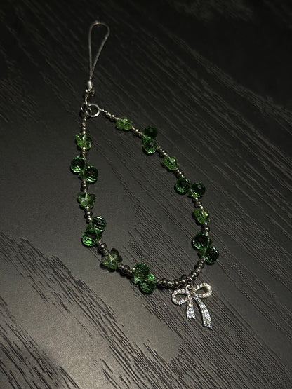 Green Mood Beaded Phone Charm