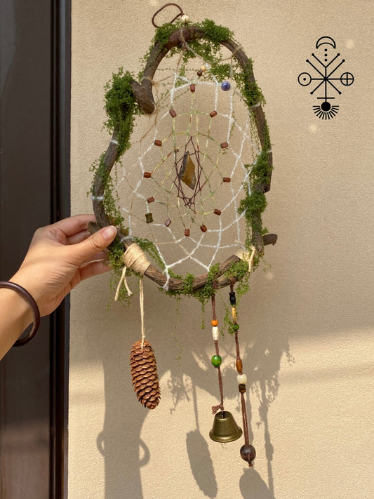 Green Moss Tassel Dreamcatcher