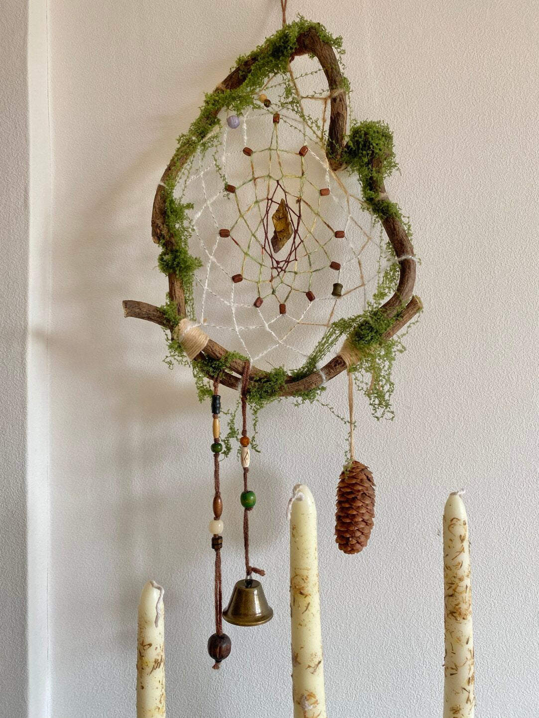 Green Moss Tassel Dreamcatcher