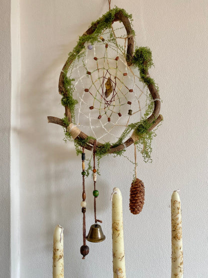 Green Moss Tassel Dreamcatcher