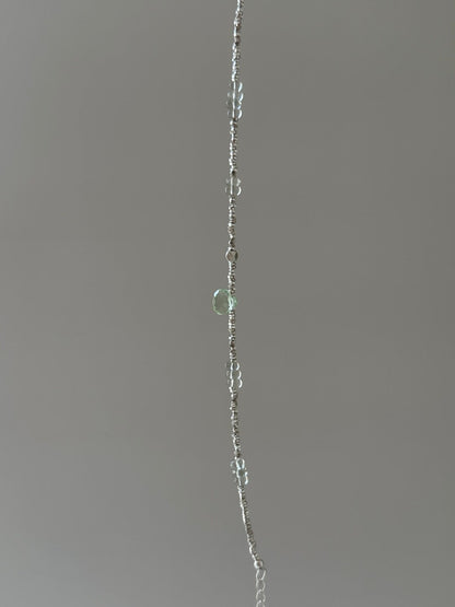 Green Grape Beaded Silver Bracelet