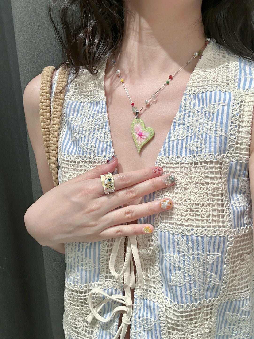 Guava Milkshake Irregular Heart Necklace