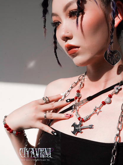 Guitar Charm Punky Necklace