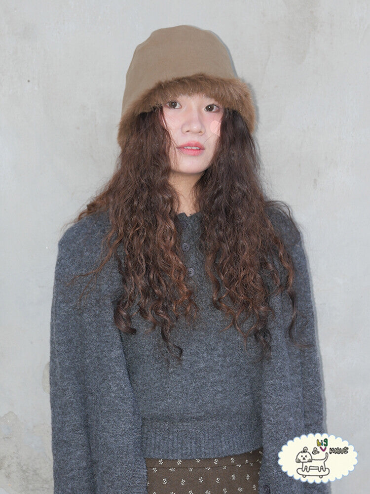 Hand-Embroidered Pony Plush Bucket Hat