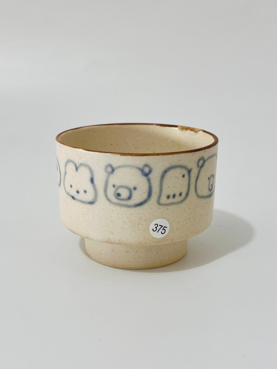Hand-Painted Blueberry Bear Ceramic Goblet