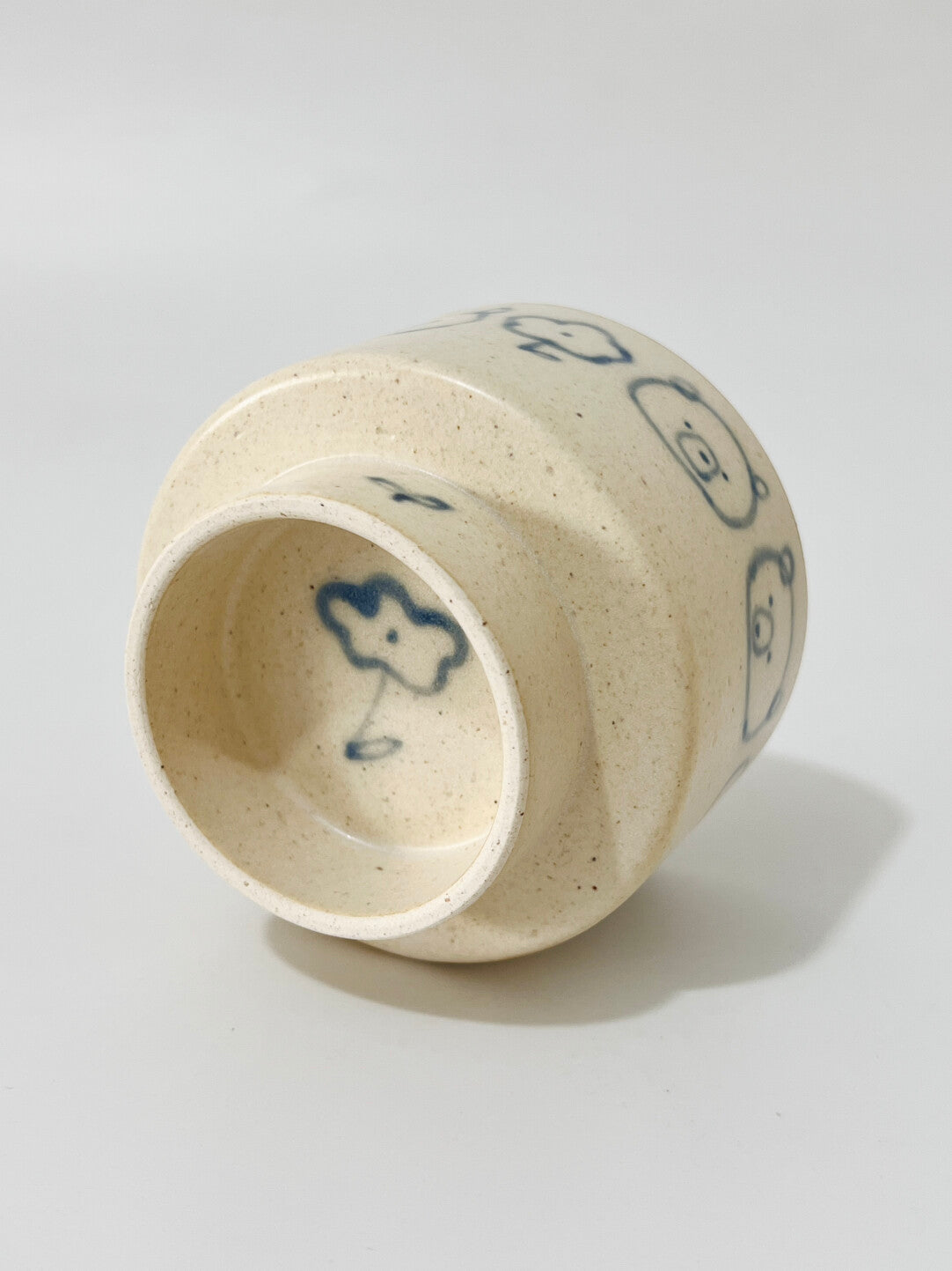 Hand-Painted Blueberry Bear Ceramic Goblet