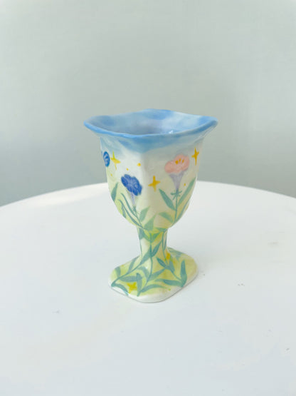 Hand-Painted Calla Lily Ceramic Goblet