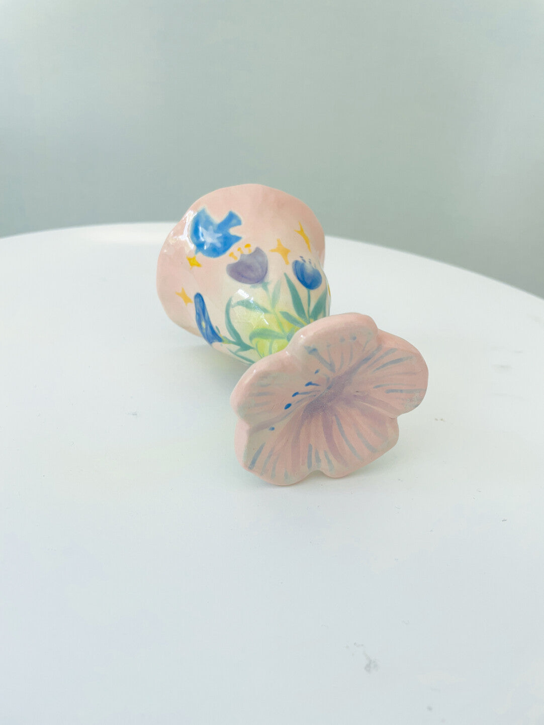 Hand-Painted Calla Lily Ceramic Goblet