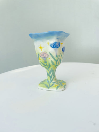 Hand-Painted Calla Lily Ceramic Goblet