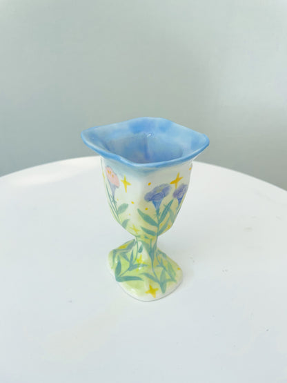 Hand-Painted Calla Lily Ceramic Goblet