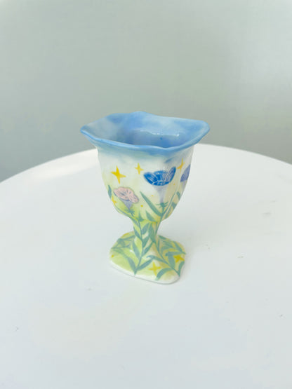 Hand-Painted Calla Lily Ceramic Goblet