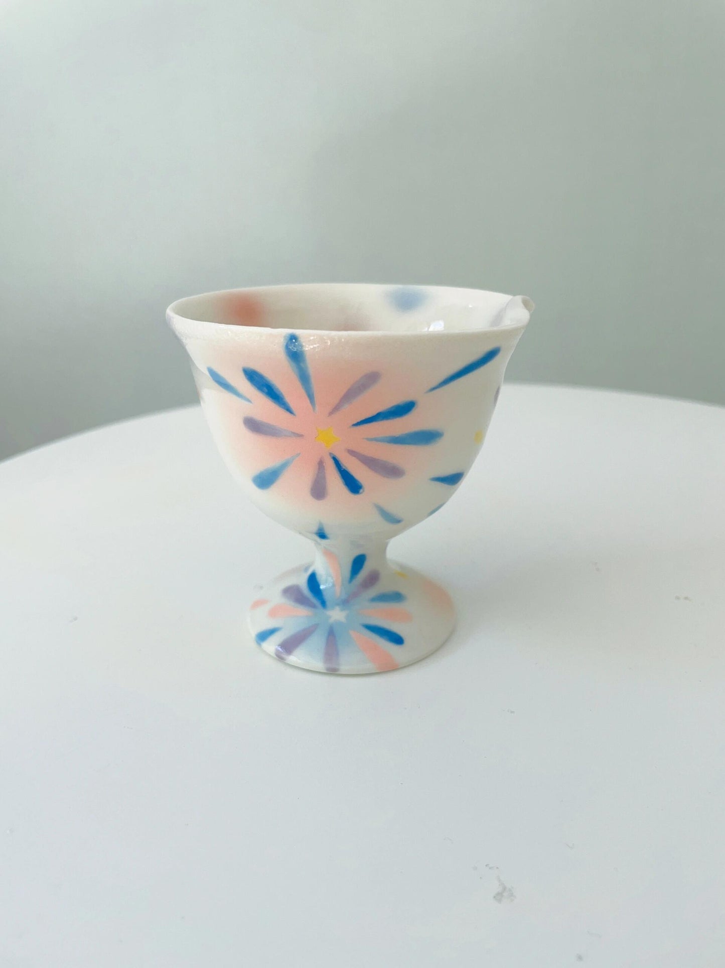 Hand-Painted Fireworks Ceramic Goblet