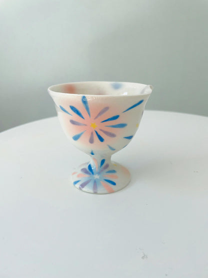 Hand-Painted Fireworks Ceramic Goblet