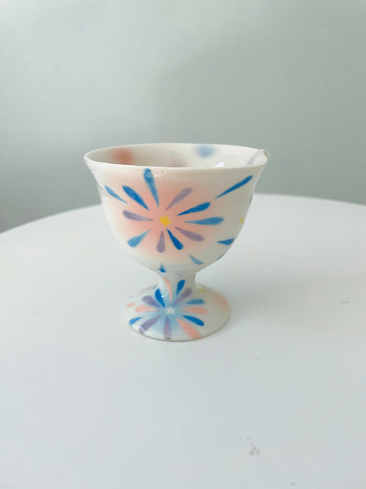 Hand-Painted Fireworks Ceramic Goblet