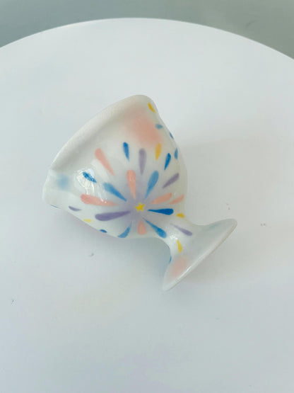 Hand-Painted Fireworks Ceramic Goblet