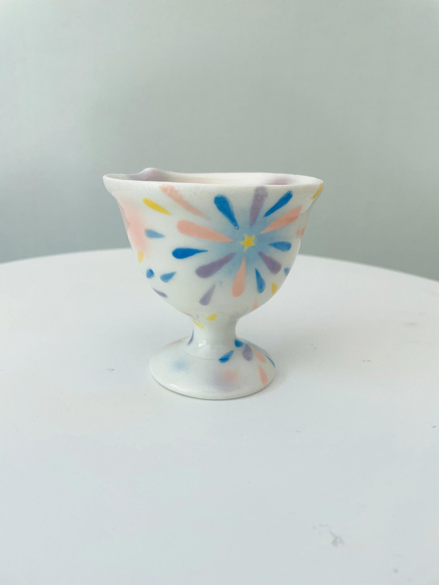 Hand-Painted Fireworks Ceramic Goblet