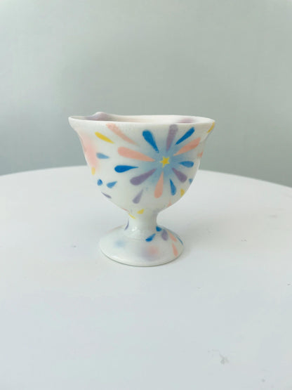 Hand-Painted Fireworks Ceramic Goblet