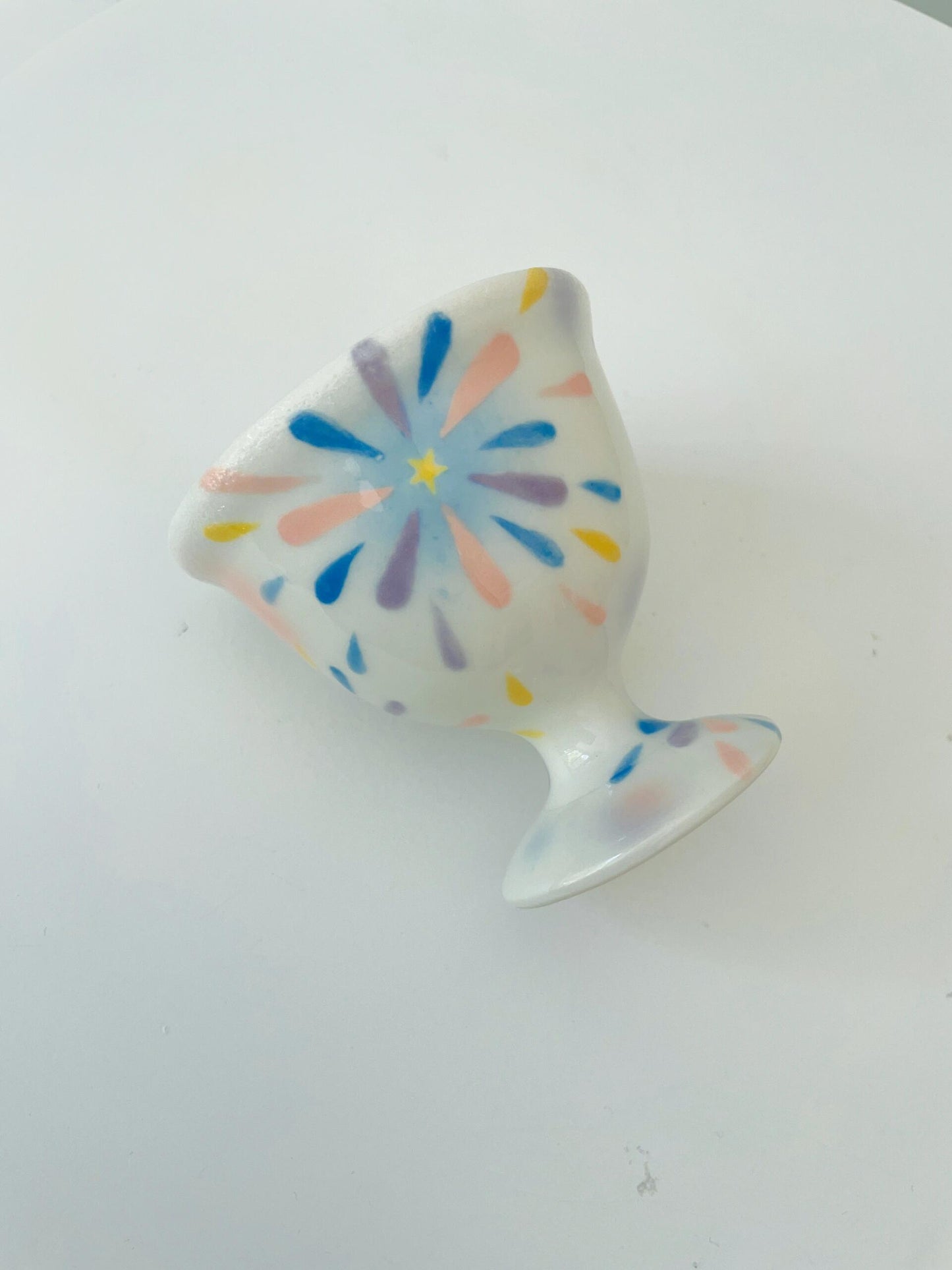 Hand-Painted Fireworks Ceramic Goblet