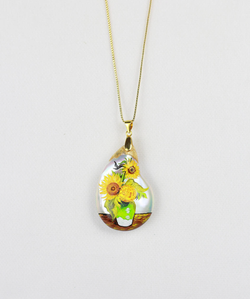 Hand Painted Baroque Pearl Necklace