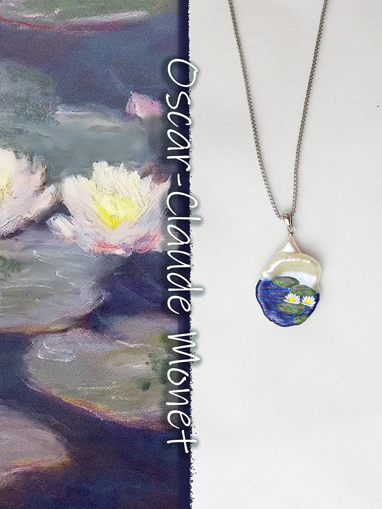 Hand Painted Baroque Pearl Necklace