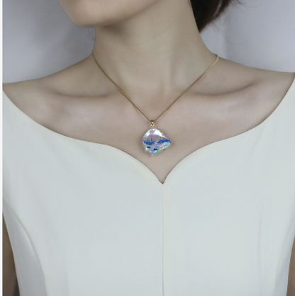 Hand Painted Baroque Pearl Necklace