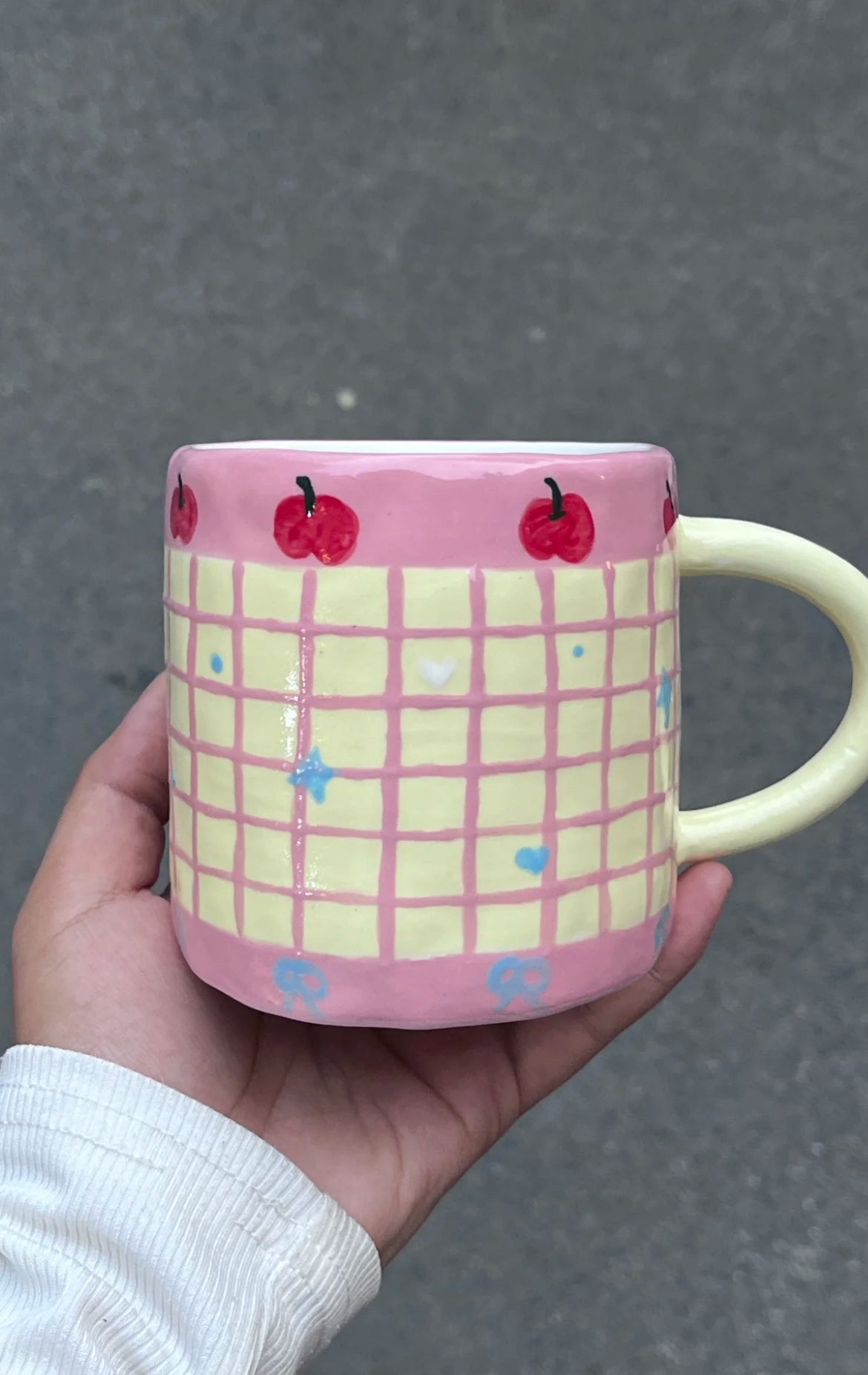 Handmade Apple Bear Ceramic Cup